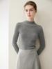Seamless Pure Cashmere High Neck Women's Slimming Knit Sweater