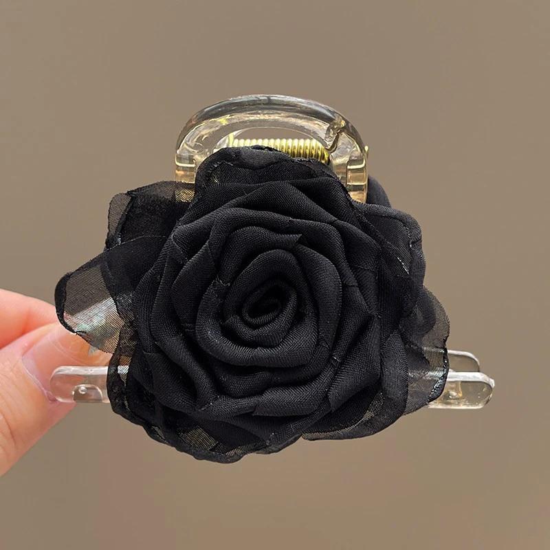 Vintage Blumen Haarspange für Frauen Elegant Pferdeschwanz Hai-Klammer Mode Mädchen Haarschmuck