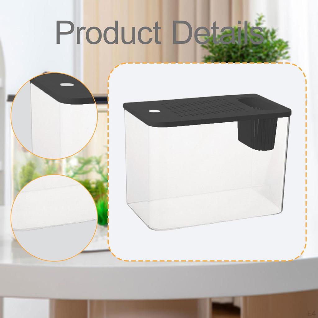Reptile Tank Terrarium Feeding Box Clear View Supplies Small Fish Habitat for Chameleon Hermit