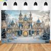 Winter Wonderland Ice and Snow Castle Photo Background Fairy Tale Princess Party Christmas Decor Photography Background Props