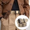 Metal Buckle Canvas Waist Belt Double Row Double Row Buckle Belt Outdoor Men's Belt  Leisure Wear