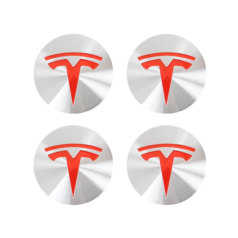 ALB1 4pcs 56mm Tesla Wheel Center Cap Hub Cover Badge Emblem Sticker Car Accessories For Tesla Model 3 Y 2023 S X Cybertruck Highland