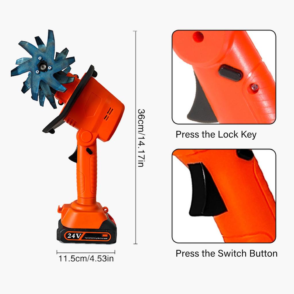 Cordless Tiller Cultivator Battery Powered Garden Cultivator Mini Tiller for Weeding Battery Charger Included 100-240V