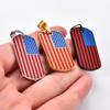 Hip Hop Stainless Steel American USA Flag Pendant Necklace for Women Men US Army Military Charms Chain Star Stripe Metal Jewelry