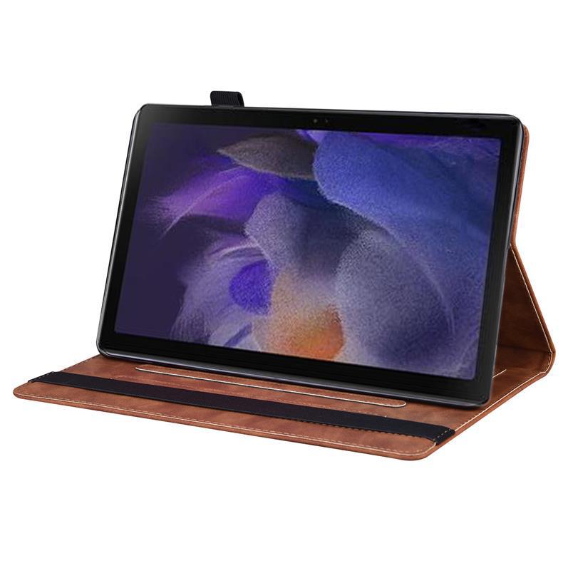 Samsung Tab A11 Plus 11-inch Leather Case with Card Slot and Stand, Frosted Patchwork Design