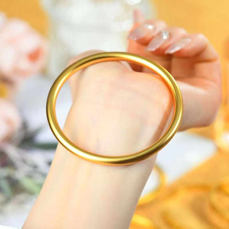 Gold-Plated Traditional Lotus Bangle for Women - High-End Simulated Gold Bracelet, Ideal for Weddings