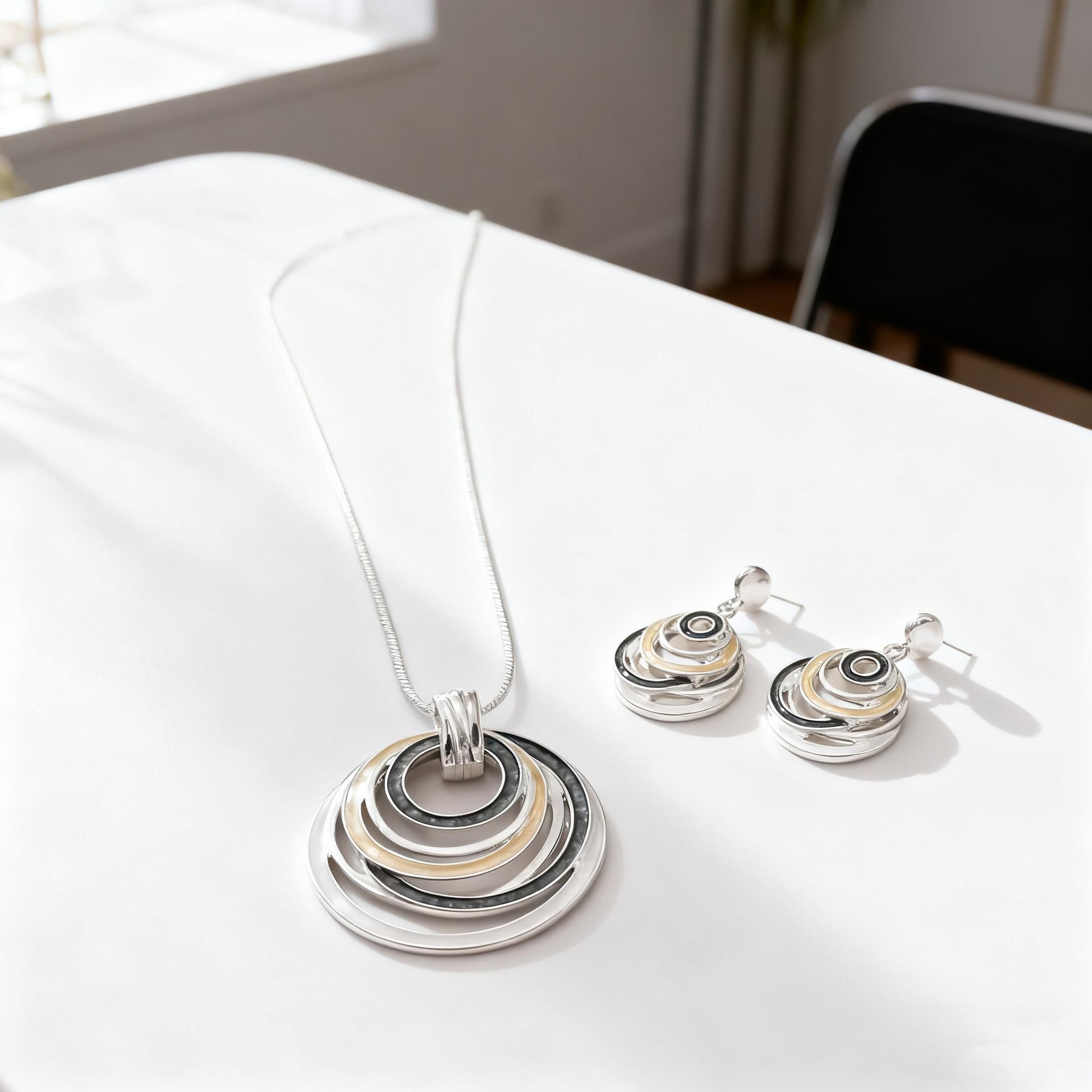 Многослойное цветное кольцо-подвеска с эмалью, серьги, женский новый модный преувеличенный дизайн, аксессуары, подарок