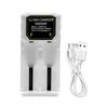 Universal 2 Slot Rechargeable Battery Charging for 3.7V 4.2V Cells Including 18500 26700 32650 Adjustable Spring Design
