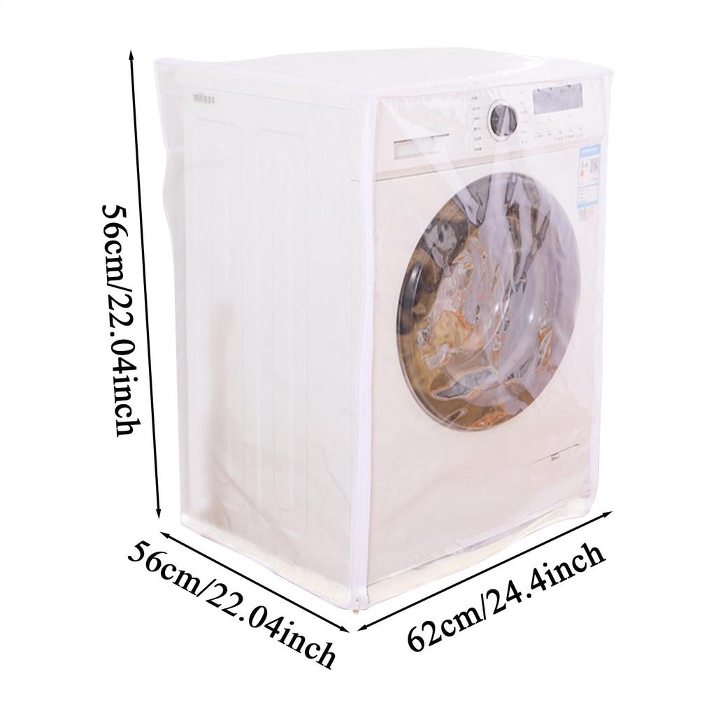 Drum Washing Machine Dust Cover With Smooth Zipper Transparent Waterproof Covers Household Dust Cloth For Washing Machine