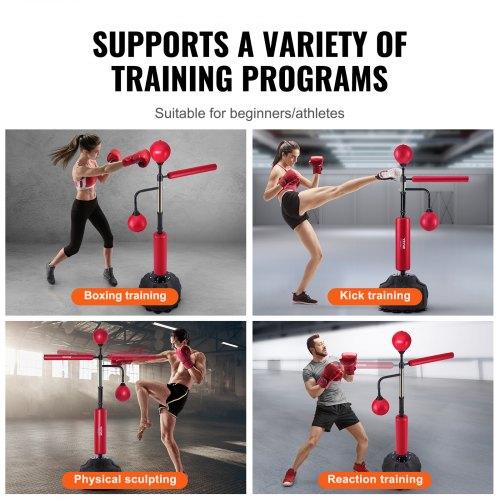VEVOR Boxing Speed Trainer, Punching Bag with Stand, Reflex Boxing Bag for Teens & Adults