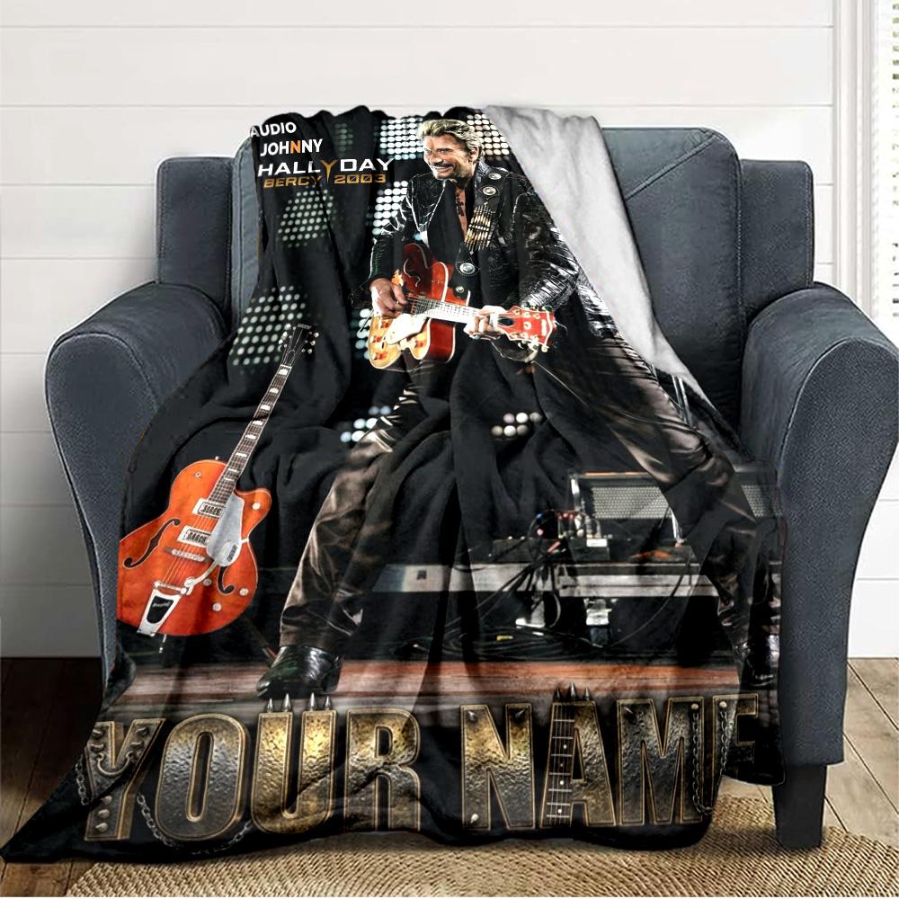 Name Custom Johnny Print Flannel Blanket High Quality Warm Comfortable Cover for All Seasons Perfect for Gifts Home Decor