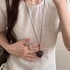 Retro Chinese Style Circle Pendant Necklace for Women - Light Luxury Sweater Chain, Autumn/Winter Accessory