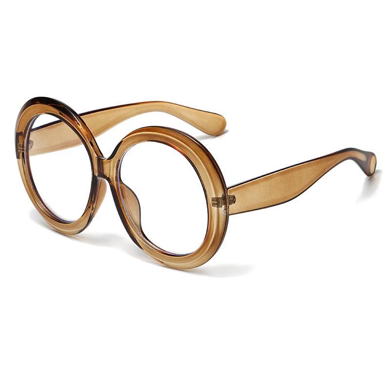 Retro Große Runde Sonnenbrille Damen Brauner Verlauf Große Sonnenbrille Damen Stylisch Luxusmarke Design Spiegel Klare Tönungen