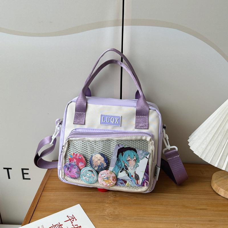 Girl J two-dimensional yuan small food, transparent versatile soft girl, portable messenger bag, college style small backpack