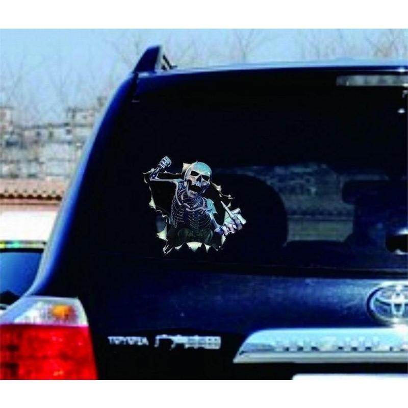 Creative Skull Personalized Car Stickers Halloween Car Decor Self-adhesive Car Stickers Motorcycle Car Skull Graffiti Stickers