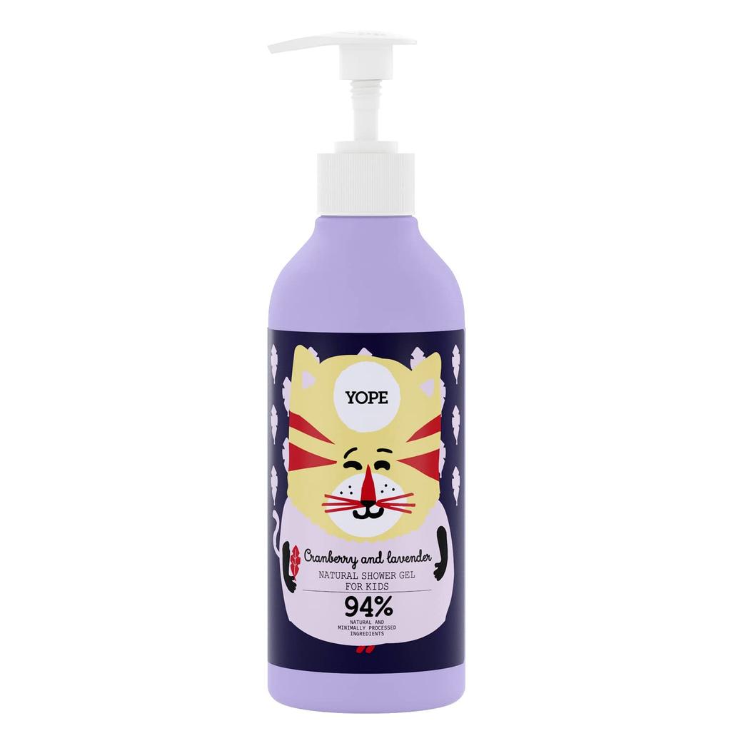 YOPE Natural Body Cranberry Lavender Natural For Sensitive Ecocert Kids' Soap, 400ml, & Scent, 94% Ingredients, Dry, Skin,