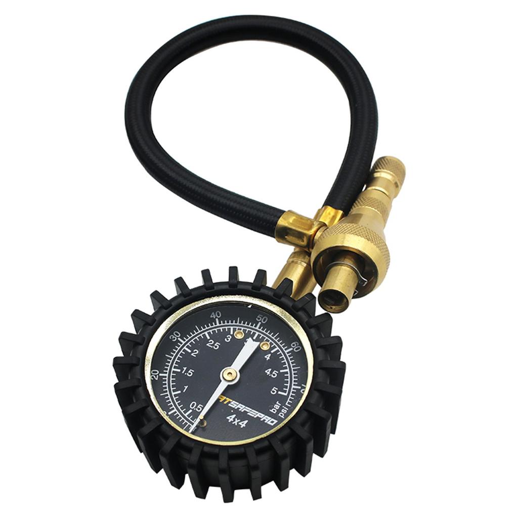 ATsafepro Reifenentlüfter mit Manometer 75 Psi 2 in 1 Professionell Schnellentleerung Spezielles Ventil für 4x4 Große Offroad-Reifen auf Jeep