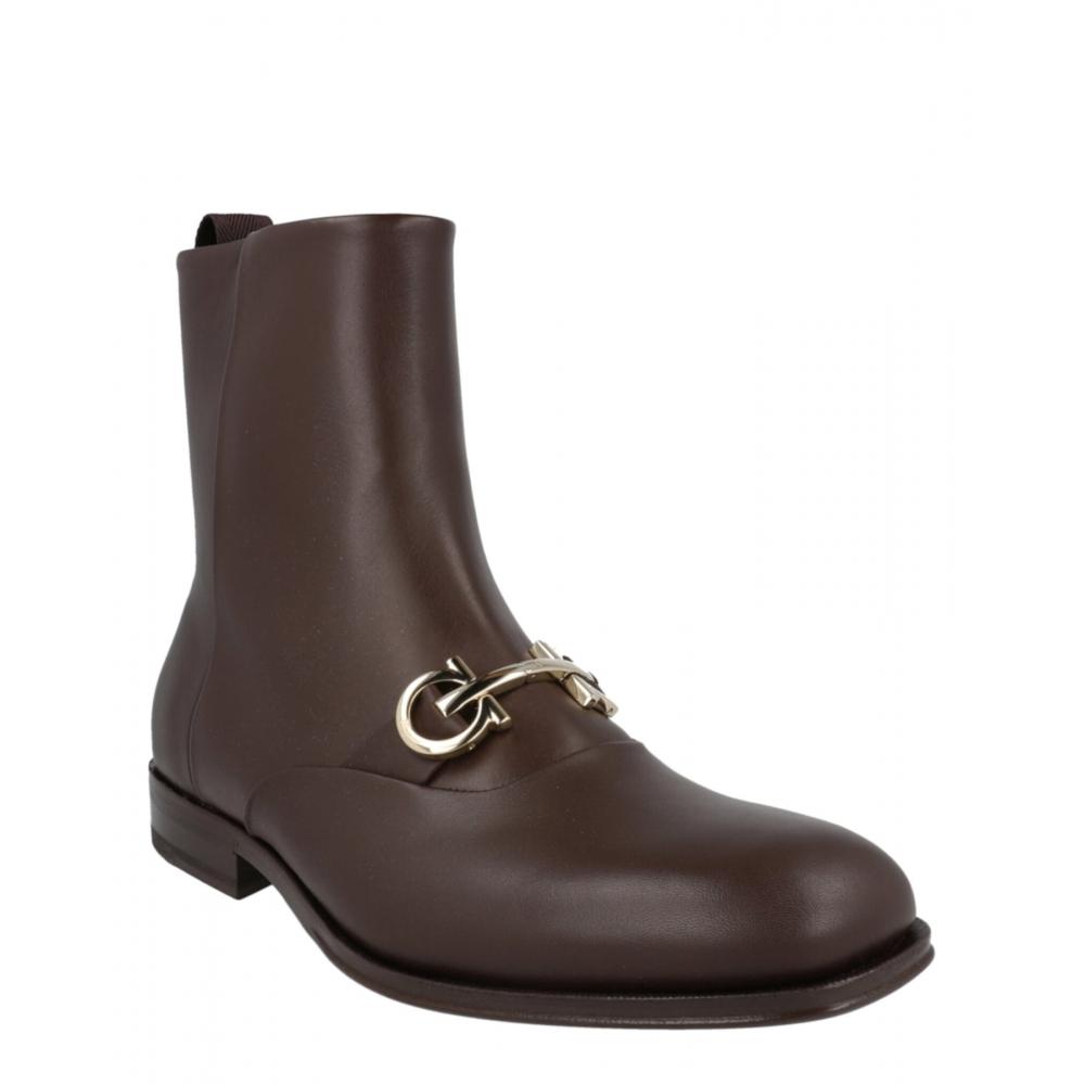 Salvatore Ferragamo Geremia Gancini Ankle Boots Brown