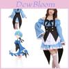 Elegant Re Zero Kara Hajimeru Lsekai Seikatsu Rem Ram Maid Dress Cosplay Costume Outfit With Exquisite Workmanship