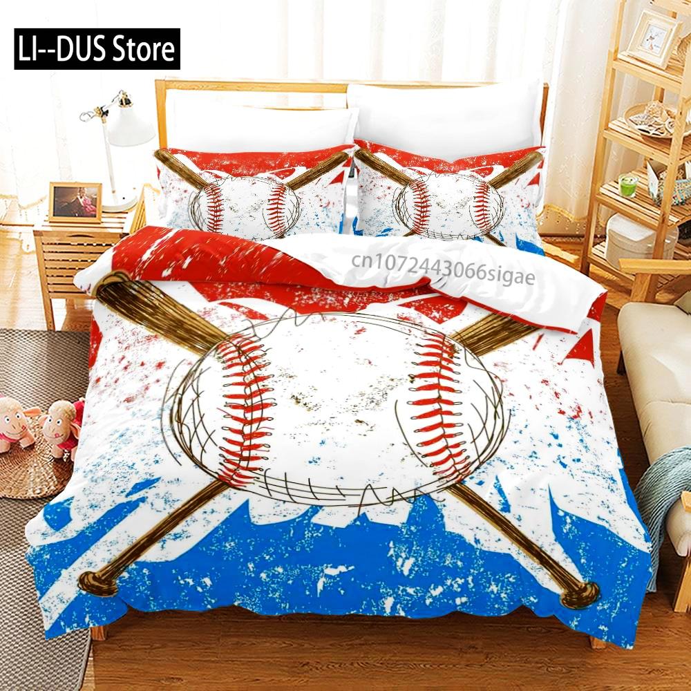 Sports Baseball Bedding Set Single Twin Full Queen King Size Baseball Bed Set Aldult Kid Bedroom Duvetcover Sets 3D Print 011