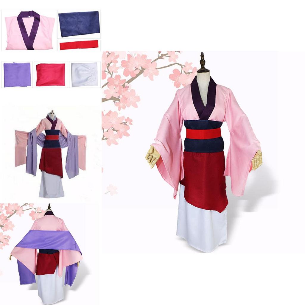 Luxurious Anime Mulan Traditional Kimono Dress Party Cosplay Costume For Women