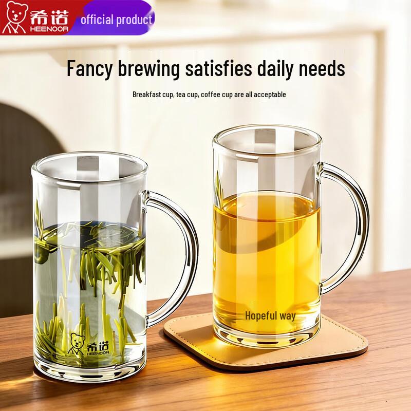CINO Borosilicate Glass Tea Cup with Handle