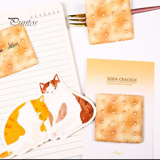 Unieke Post-its Notitieblokken, Grappig Toast Brood Koekje Kaas Ontwerp Schattig Notitieblok, 30 Duidelijk Bedrukte Velletjes/Blok Zelfklevend Notitieblok voor Thuis Kantoor Notebook