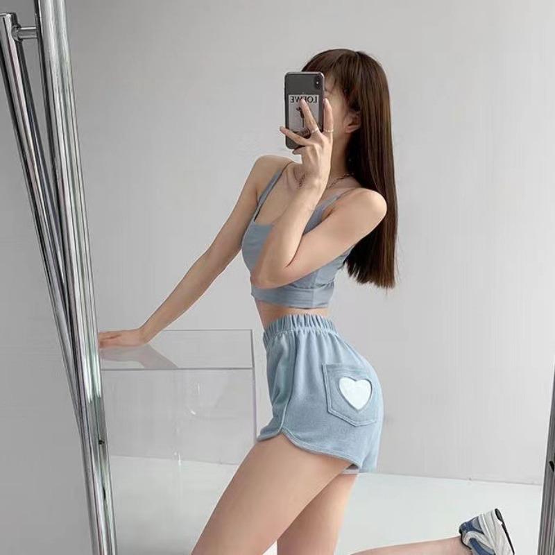 Love Sports Shorts Women's Summer High Waist Loose Wide Leg Casual Hot Pants