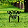 Metal Garden Stake Set, Bee Flower Yard Sign, Custom Name Garden Decor, Outdoor Honeybee Ornament, Lawn Art, Personalized Gift