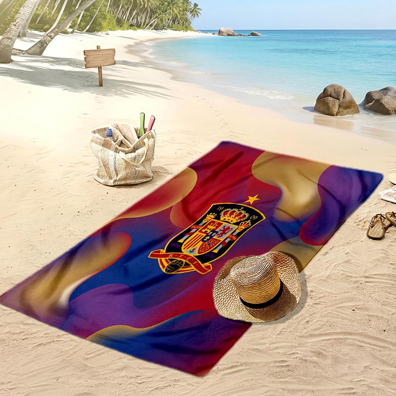 Asciugamano da Spiaggia Stampa Calcio Spagna Asciugatura Rapida Super Assorbente Morbido Asciugamano da Bagno per Nuoto Spiaggia Viaggio Souvenir Regalo