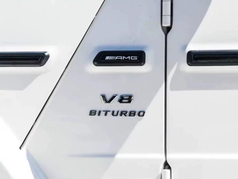 Compatible Mercedes-Benz V8 BITURBO Side Badges for C63, G63, S65, V12 Turbocharged Fender Emblem Letters.