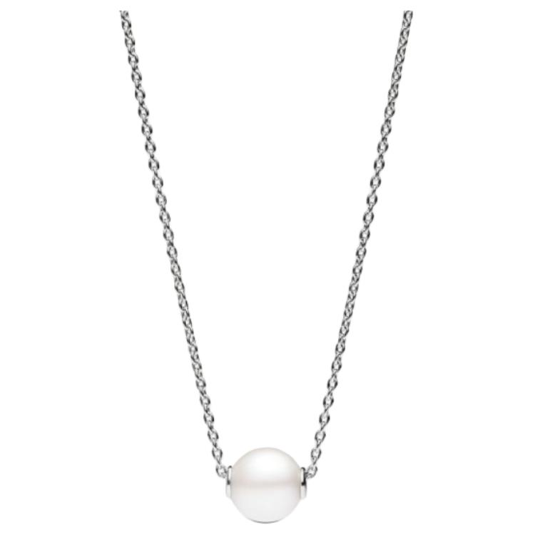 Pandora Timeless Series 925 Silver Pearl Cubic Zirconia Necklace Women necklace 393167C01 Box
