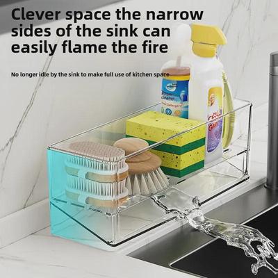 Multifunctional Kitchen Sink Rack: Tableware Organizer, Dishwashing Sponge Holder, Steel Wire Ball Drain Rack, Punch-Free Storage Solution.