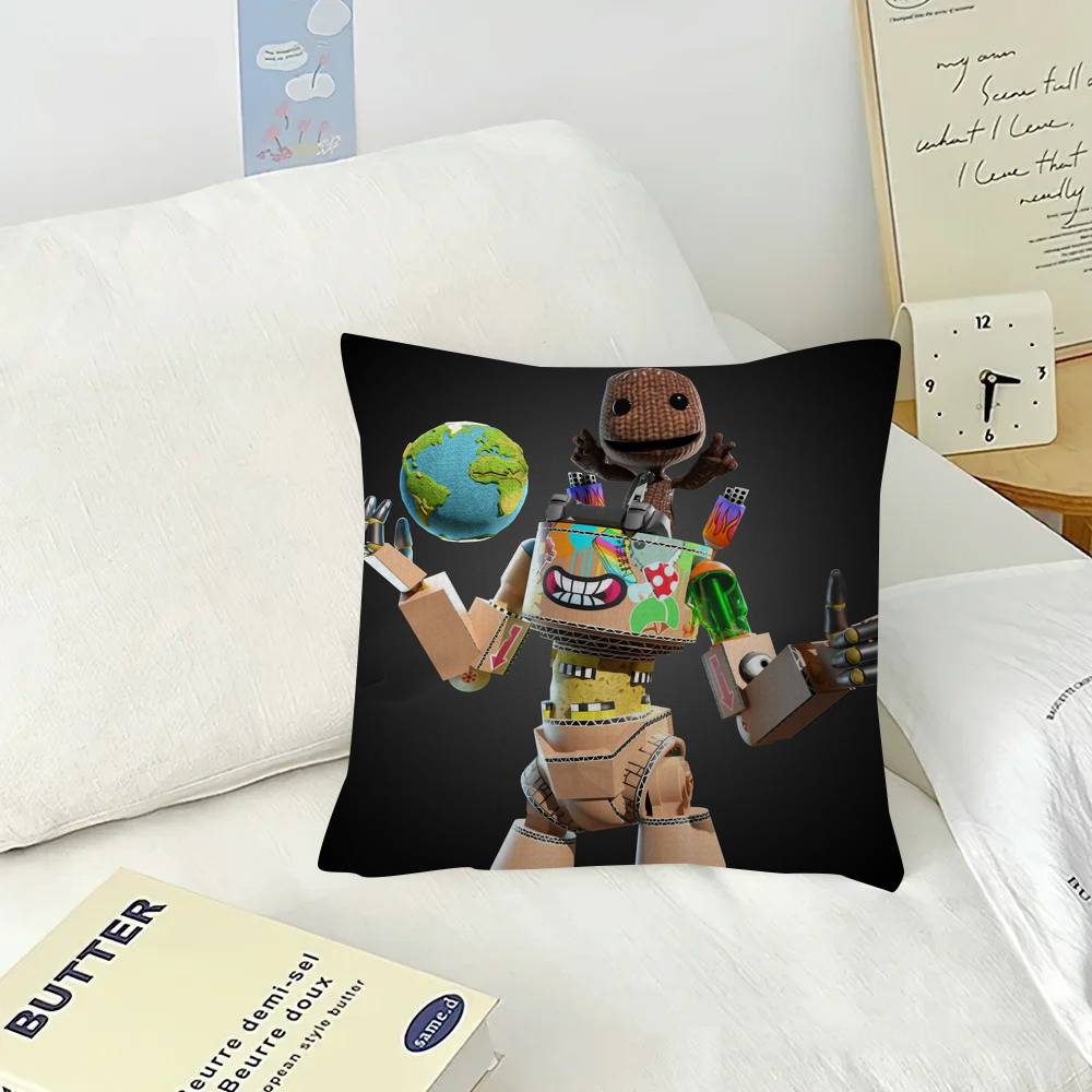 Funny LBP Sackboy 45*45cm Cushion Cover Pillow Cover Decor Pillowcase Home Pillowcase for Couch Pillow