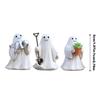 Halloween Ghost Garden Decor Set Cute Mini Resin Ghost Ornaments Gardening/Reading/See No Evil for Yard Balcony Halloween Decor