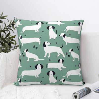 Süßes weißes Deutscher Dachshund Hund Dackel Kissenbezug Kissenhülle Dekoration Geschenk für Tier Hunde Liebhaber Kissenhülle Abdeckung Sofa