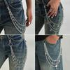 Punk Style Hollowed Out Pentagram Chain Jeans Chain, Hip Hop Star And Moon Pendant Waist Chain Hanging Chain
