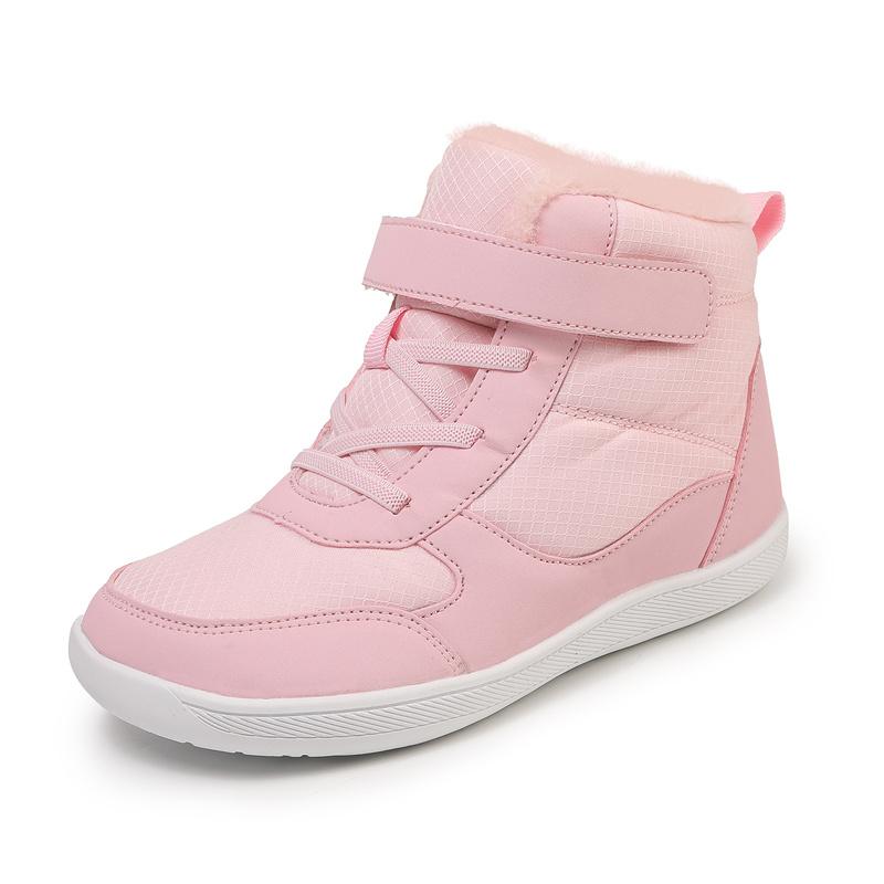 New Kid's Snow Boots Children's Outdoor Wide Toe Barefoot Shoes Warm Waterproof Winter Boots High-top Velvet Boot Size 25-36