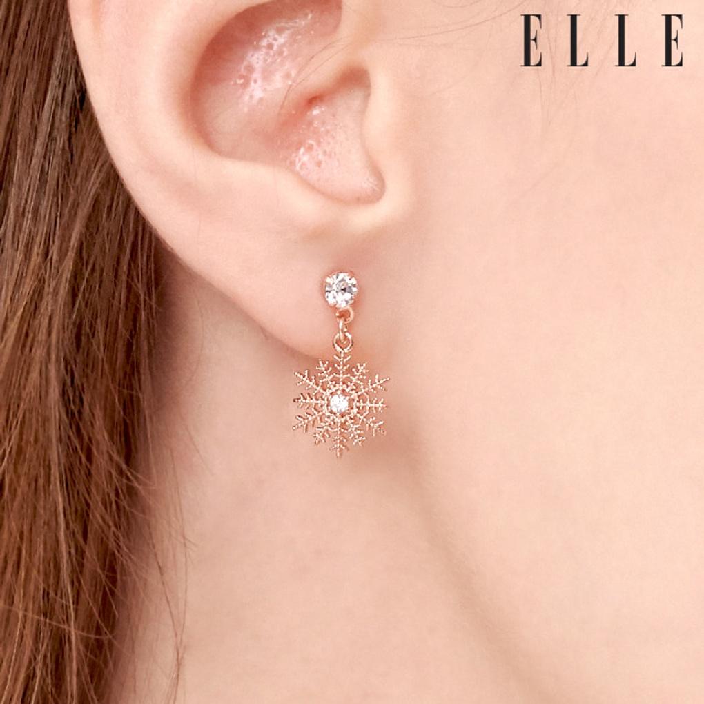 14K Schnee Bling Ohrringe (Goldene Anstecknadel) ELGPEE419