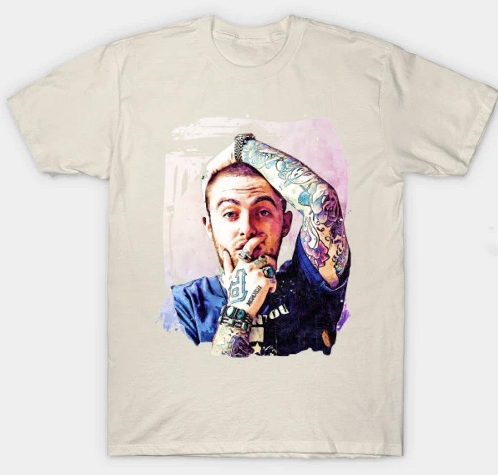 

Mac Miller Short Sleeve Mens Unisex S-3XL Beige Fan Art Unisex T-Shirt XL