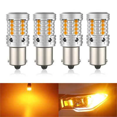 Catland LED Pisca Simples Âmbar Anti-Hifra Laranja Pacote de 4 (S25 1156 Ângulo de Pino de 180 Graus)