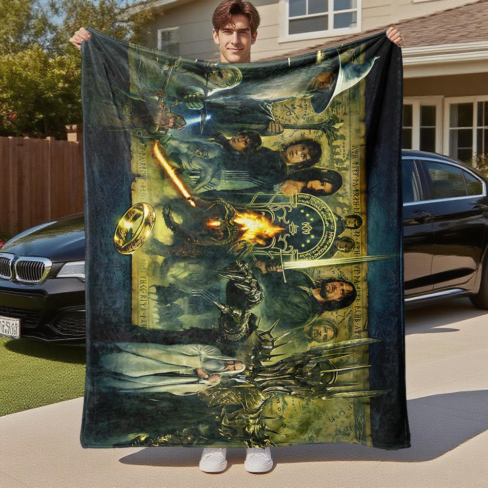 1pc Lord of the Rings - Throw Blanket, Soft, Flannel Blankets, Living Room, All Seasons Use-1021001