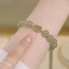 Square Sugar Lotus Hotan Bracelet Apricot Elastic Wristband Hetan Jasper Bracelet  Anniversary