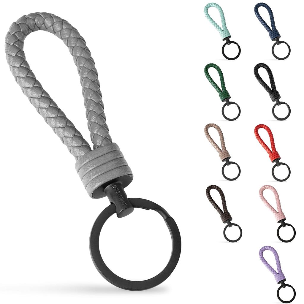 PU Car Key Ring with Stainless Steel Key Ring Extra Ring for Small Keys Perfect for House Keys Comes with Gift Box for Men and Women [SERASAR] - -