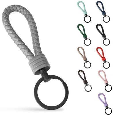 PU Car Key Ring with Stainless Steel Key Ring Extra Ring for Small Keys Perfect for House Keys Comes with Gift Box for Men and Women - -