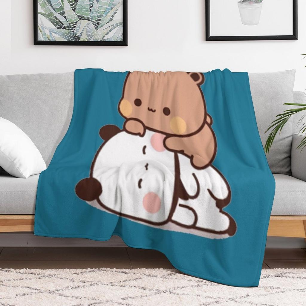 Cute Dudu Is Laying On The Sleeping Bubu Throw Blanket Cozy Light Blanket for Travel Camping Picnic