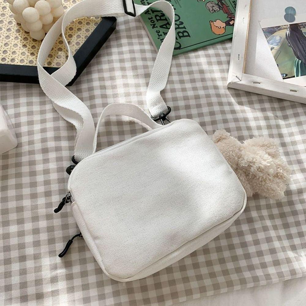 Canvas-Umhängetasche, süße Cartoon-Hunde-Handtasche, große Kapazität, Tragetasche im Harajuku-Stil, Unterarmtasche