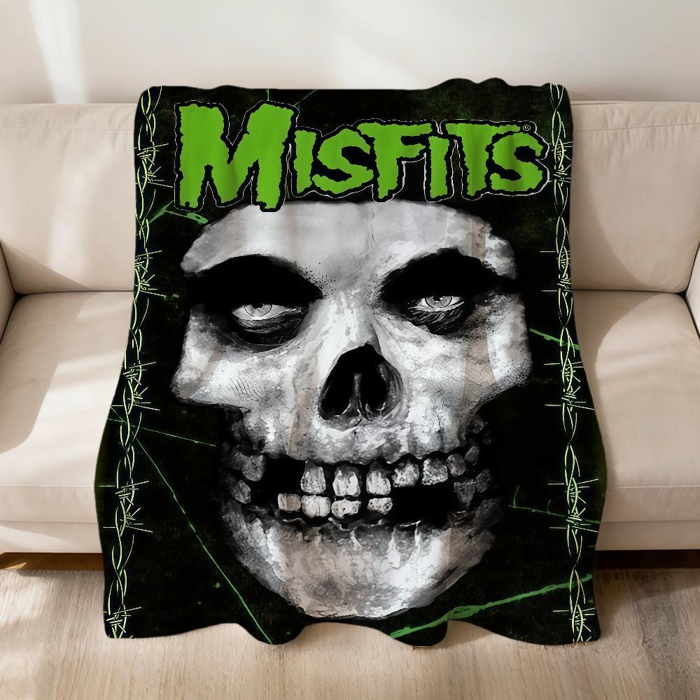 cool garbage Punk Music BAND M-Misfitstry m-Misfits Flannel soft warm plush blanket sofa living room hogar bed home Car portable