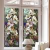 Yousheng Window Privacy Film Stained Glass Floral Static Window Cling Decorative UV Blocking Heat Control Glass Sticker for Glass Doors