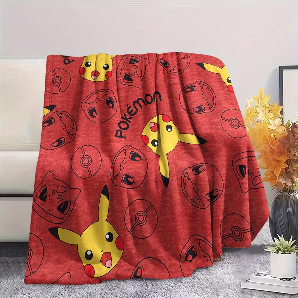 Pikachu and Eevee  Print Flannel Blanket, High quality Comfortable for All Seasons, Home Decor, Warmth and Comfort